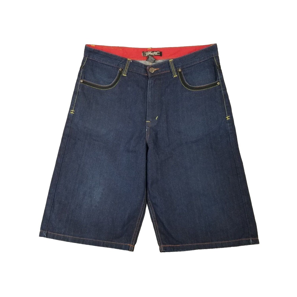 Brooklyn Express denim shorts men's 40 x 15  blue loose baggy Y2K Hip Hop